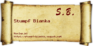 Stumpf Bianka névjegykártya